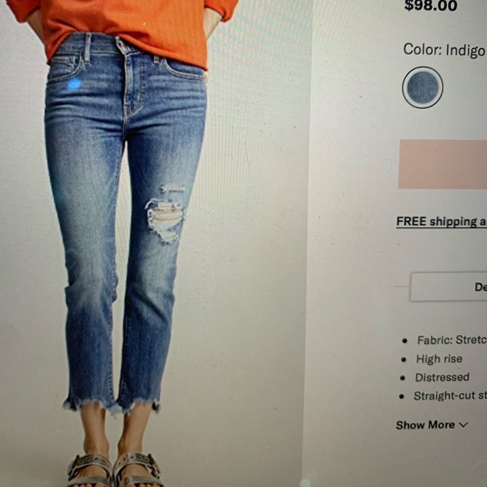 Levi’s 724 straight crop jeans - size 26